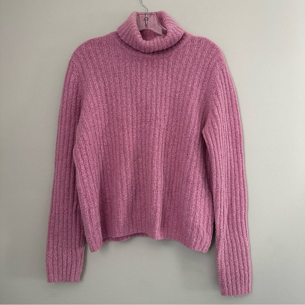 The Limited Pink Turtle Neck Long Sleeve Rabbit Hair Lambs wool Sweater